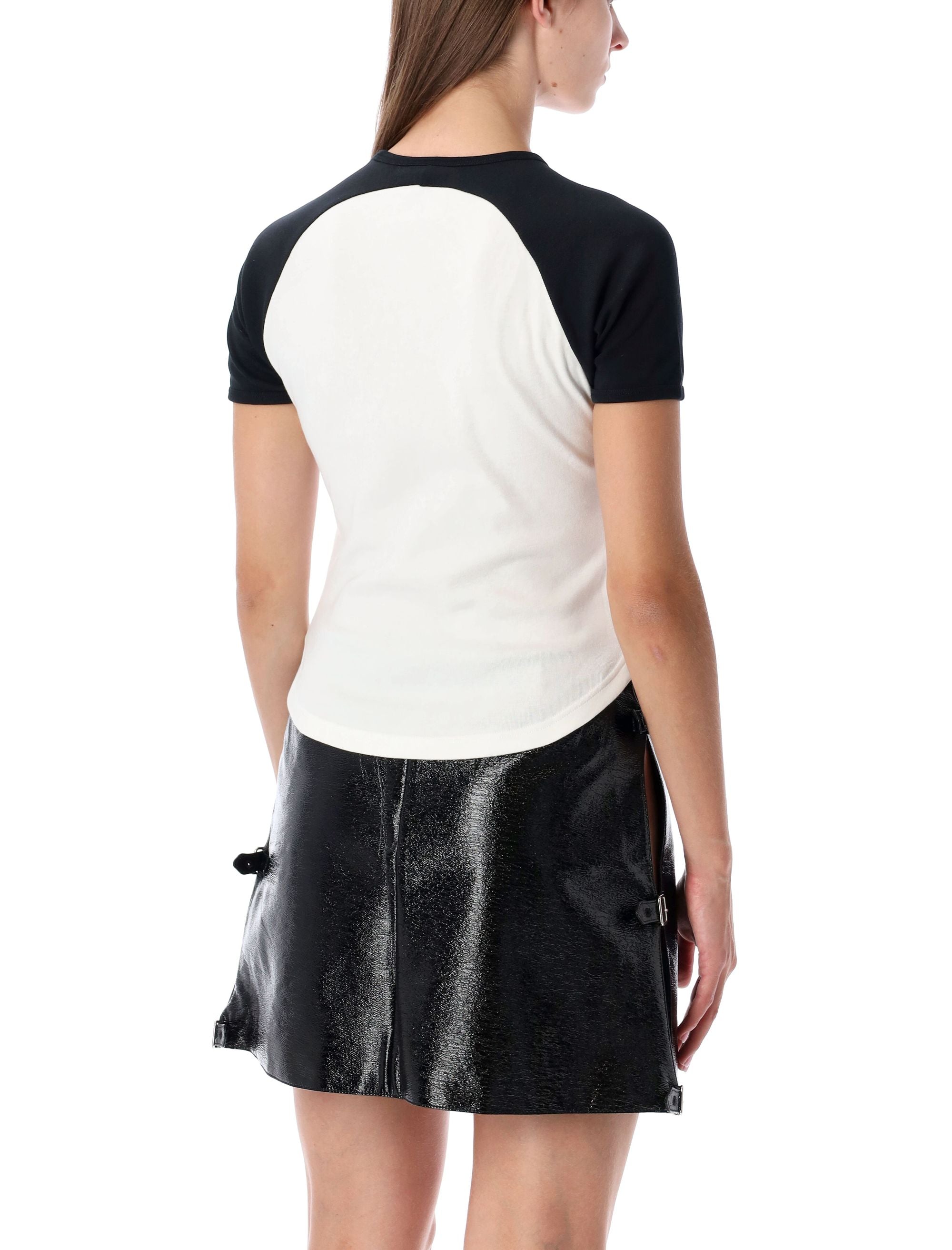 Courrèges circle contrast cotton T-shirt Heritage White/black Tshirt