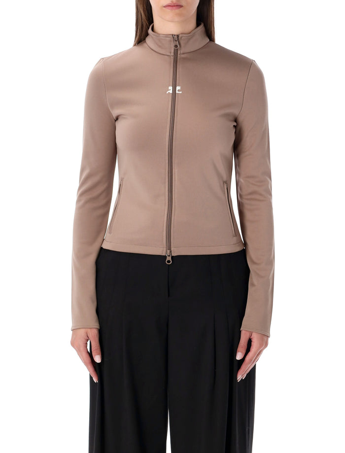 Courrèges jersey zip jacket Mocha Polyester Sweatshirt