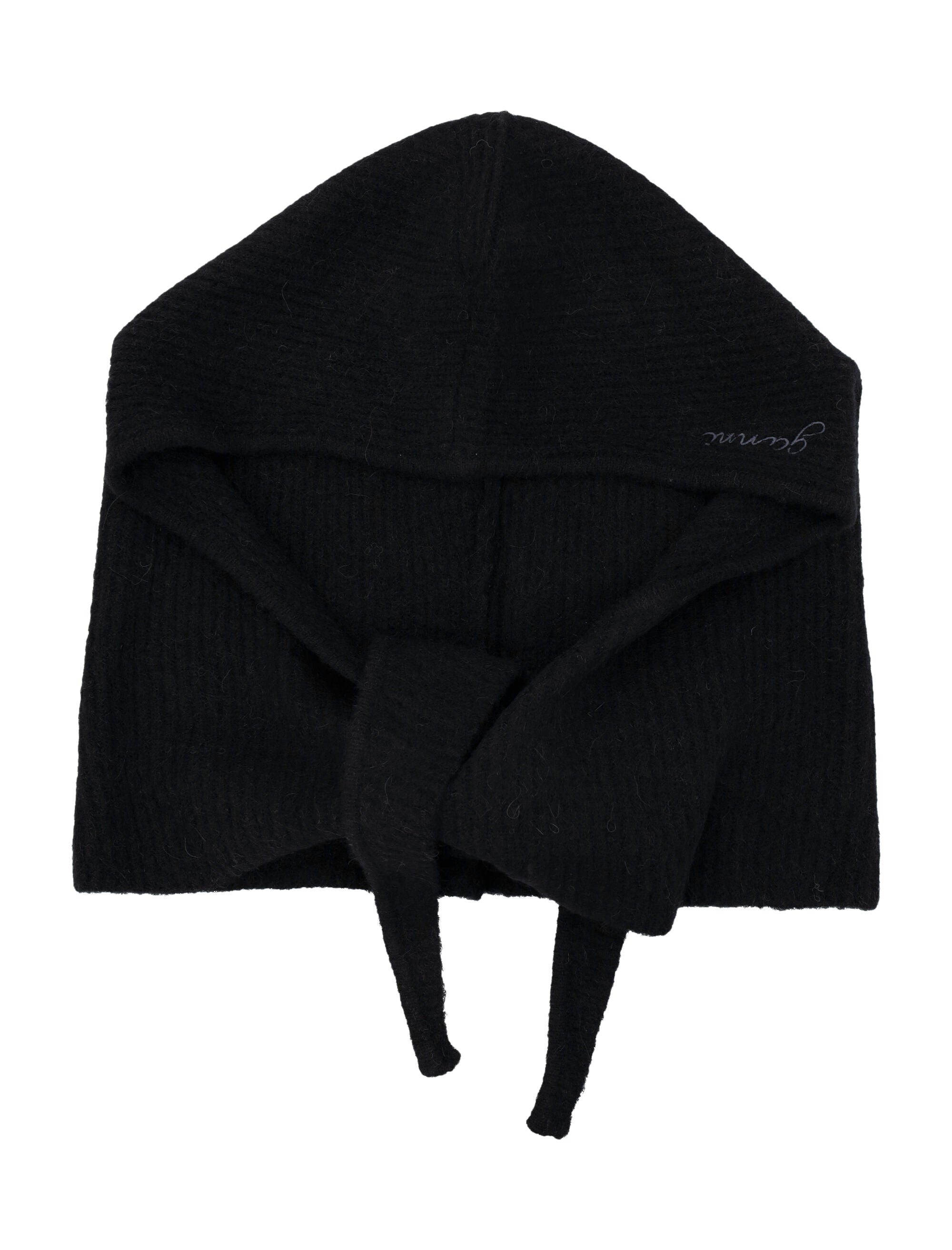 Wool balaclava Black Alpaca Hat