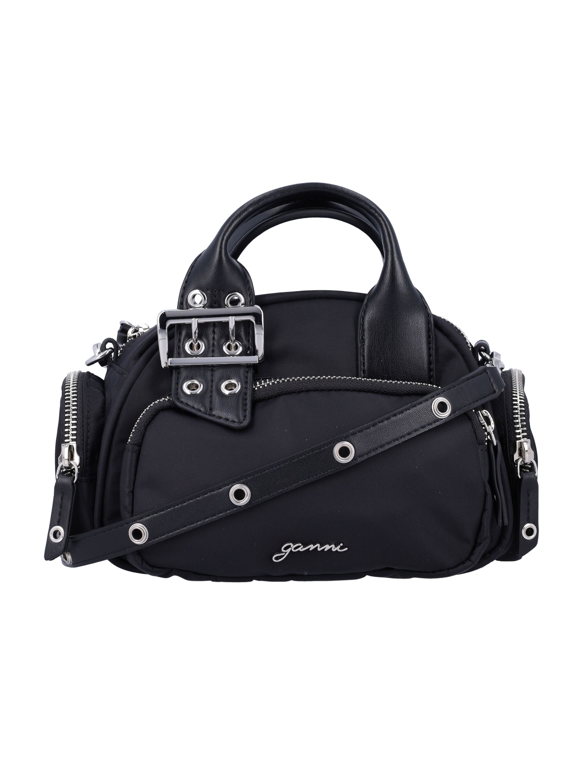 Mini Polochon bag Black Recycled Nylon Shoulder