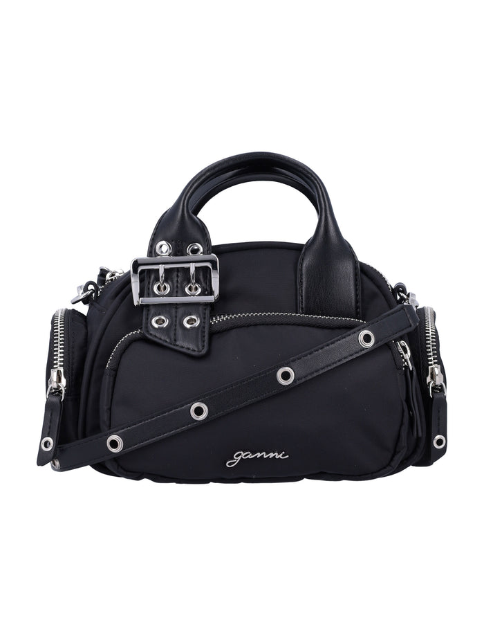 Mini Polochon bag Black Recycled Nylon Shoulder
