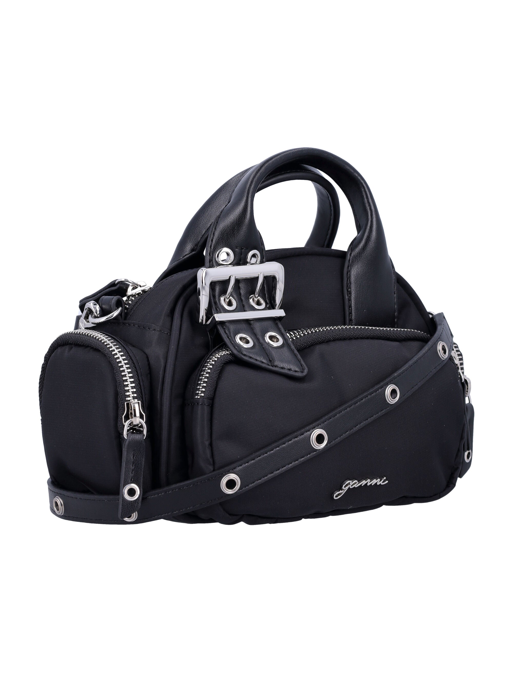 Mini Polochon bag Black Recycled Nylon Shoulder