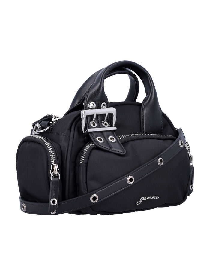 Mini Polochon bag Black Recycled Nylon Shoulder