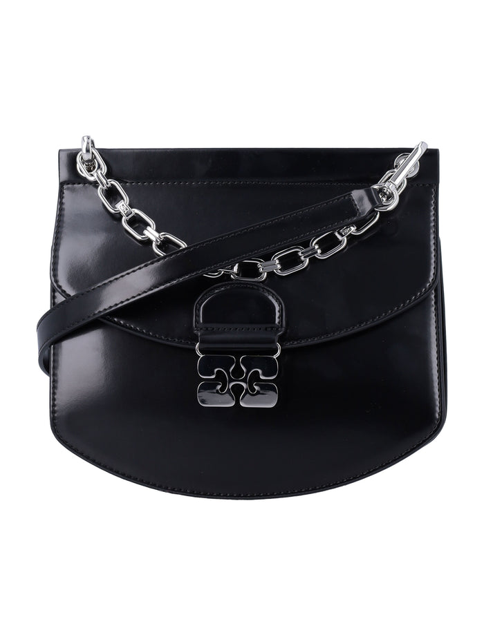 Apo G crossbody Black Recycled Leather Shoulder Bag
