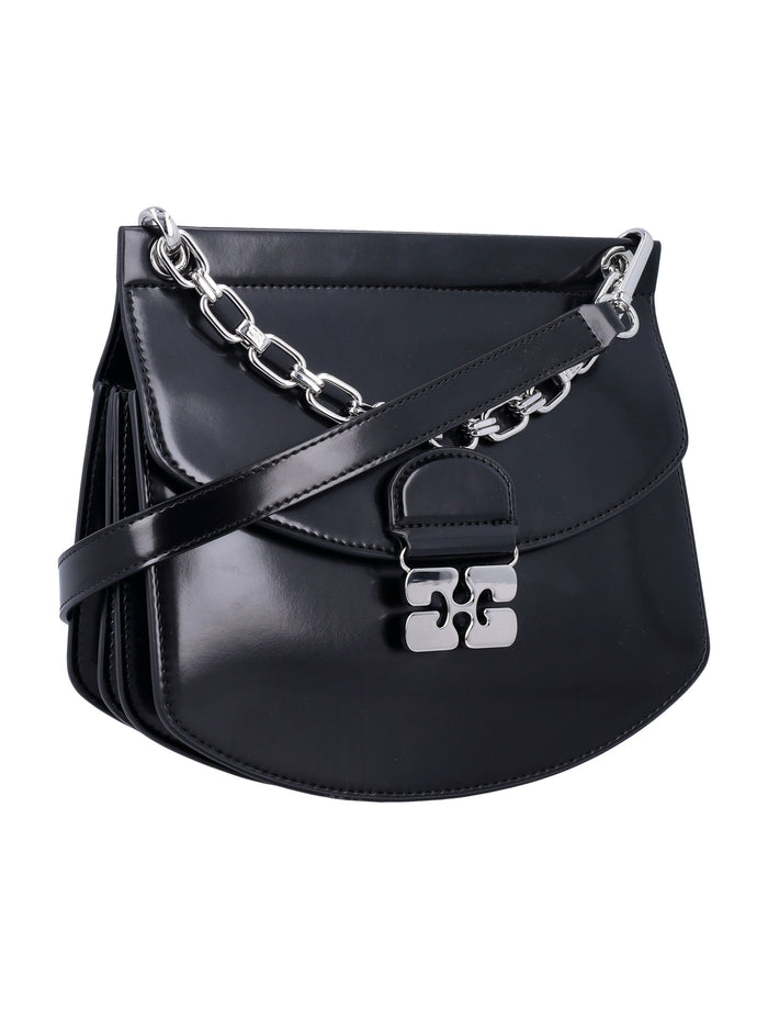Apo G crossbody Black Recycled Leather Shoulder Bag