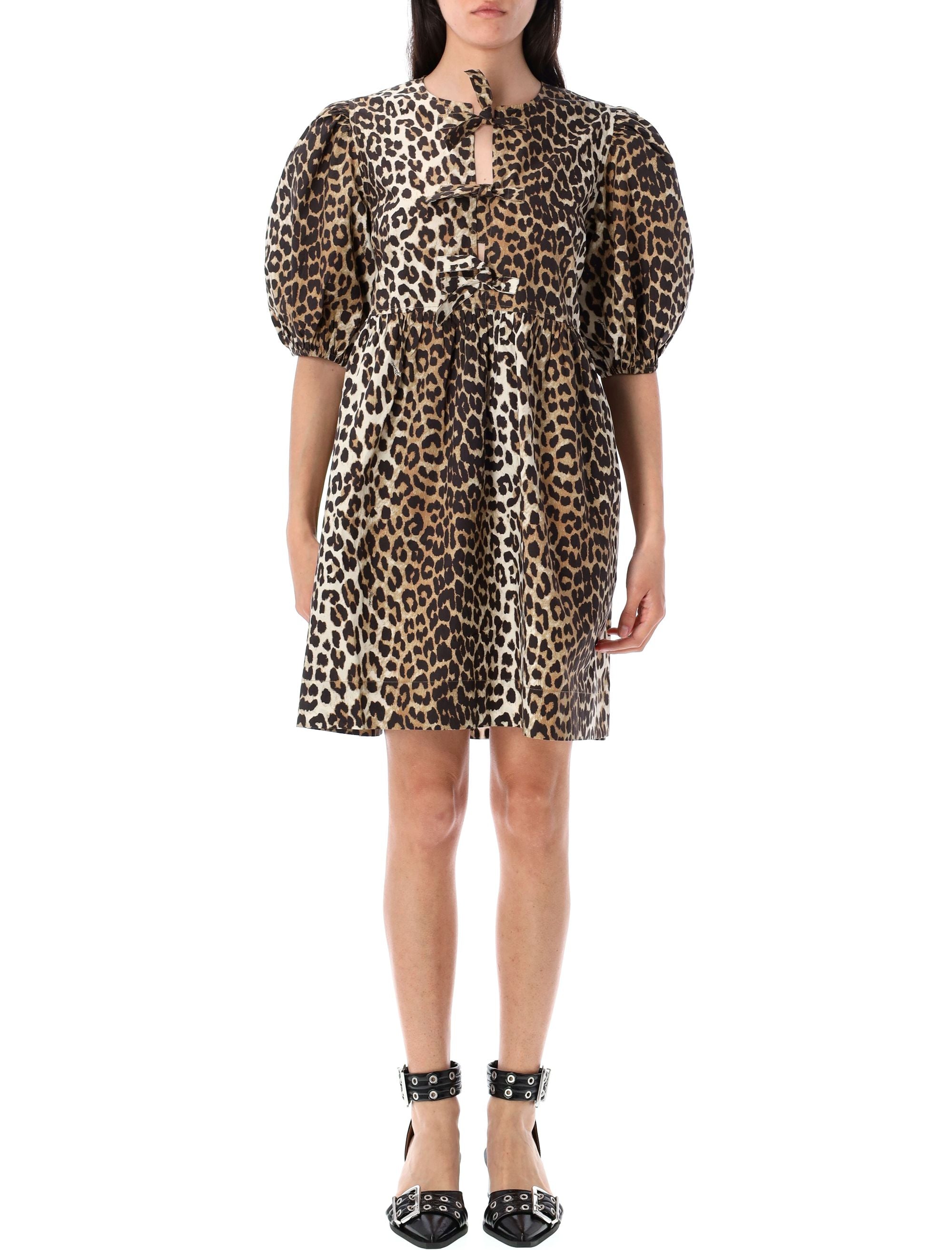 Leopard tie string mini dress Organic Cotton