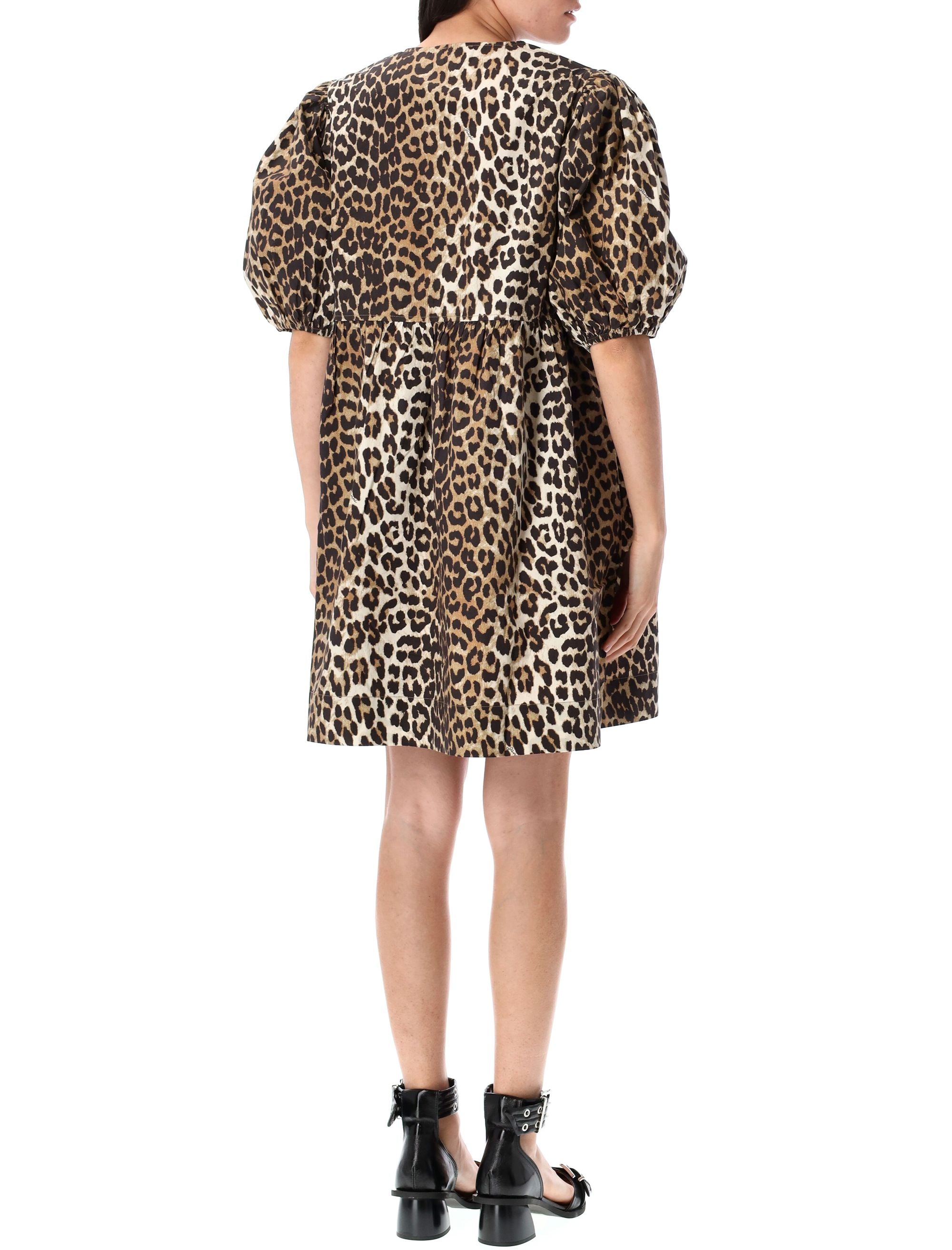 Leopard tie string mini dress Organic Cotton