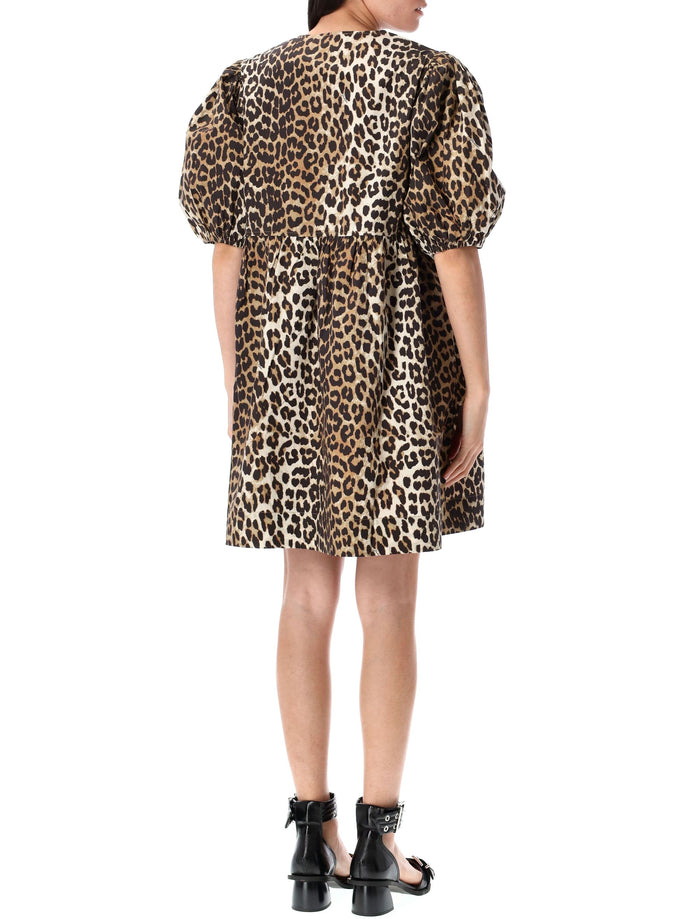 Leopard tie string mini dress Organic Cotton