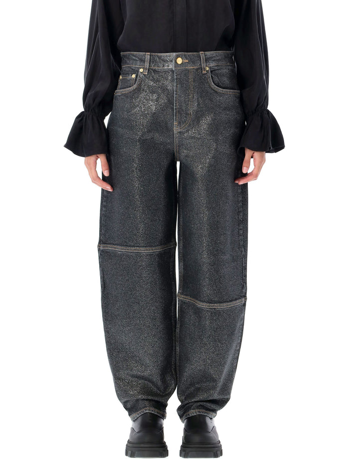 Shimmery Foil Stary jeans Washed Black Organic Cotton