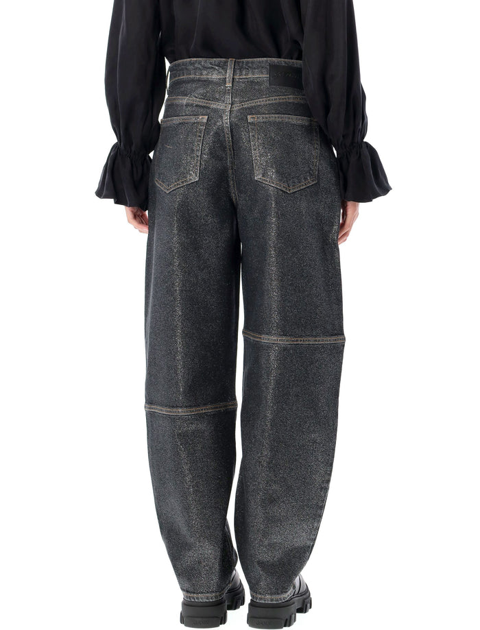 Shimmery Foil Stary jeans Washed Black Organic Cotton