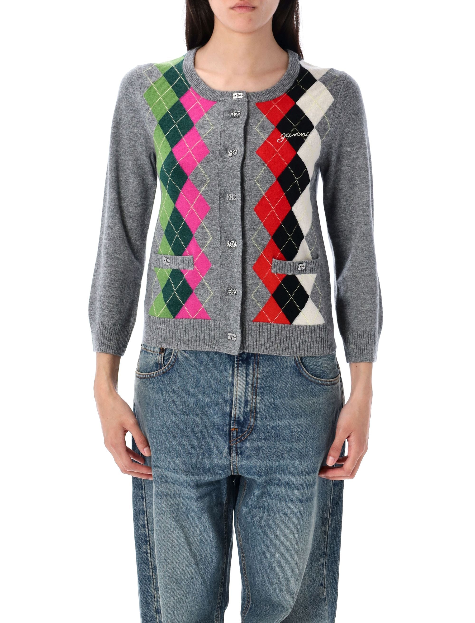 Check cardigan Paloma Melange Merino Wool