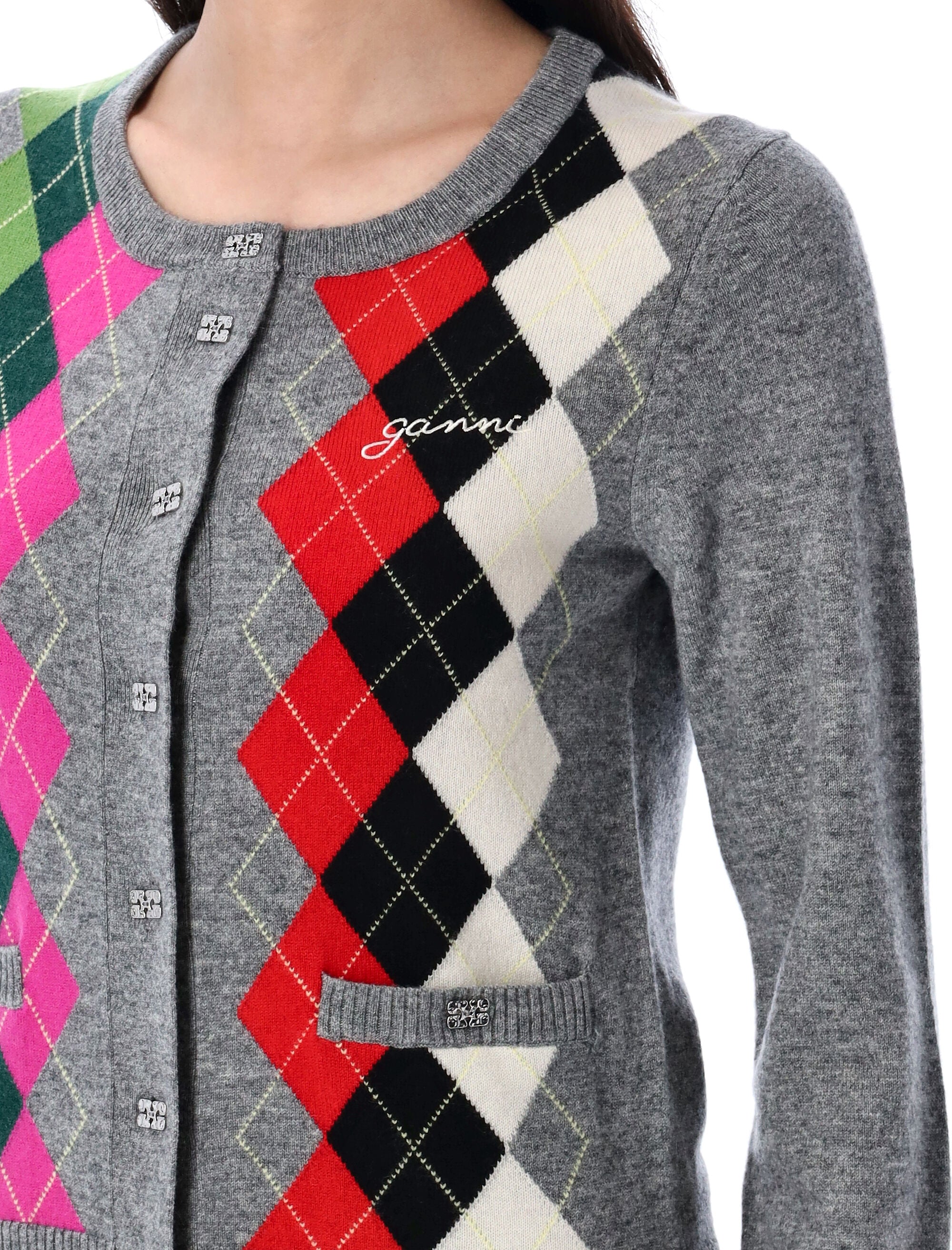 Check cardigan Paloma Melange Merino Wool