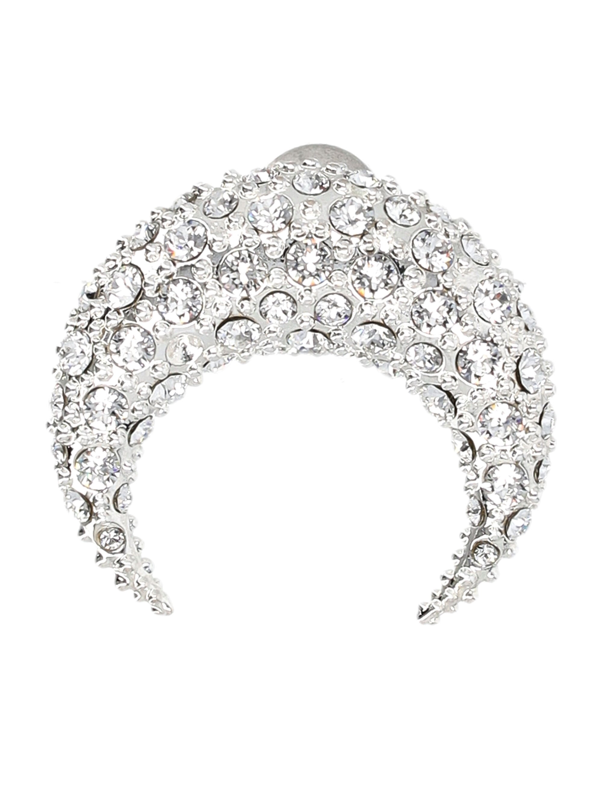 Moon Strass Large Earring Silver Tin Earrings