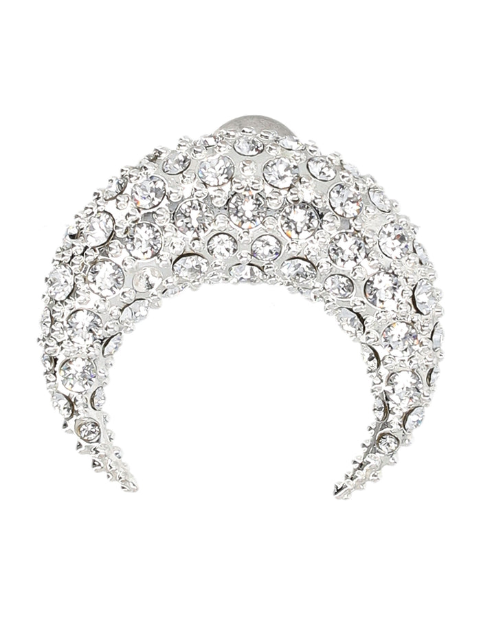 Moon Strass Large Earring Silver Tin Earrings