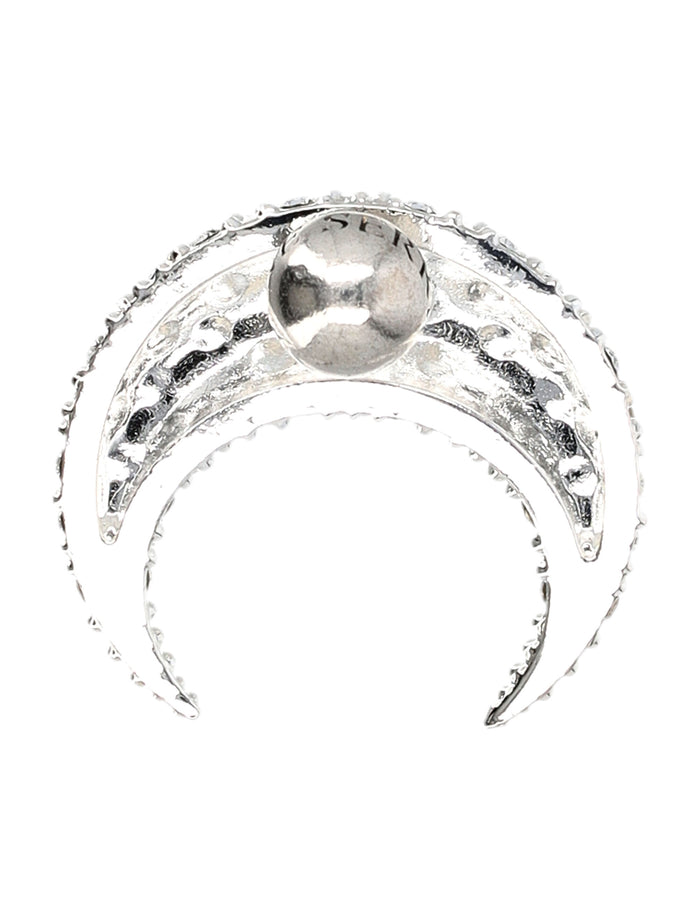 Moon Strass Large Earring Silver Tin Earrings