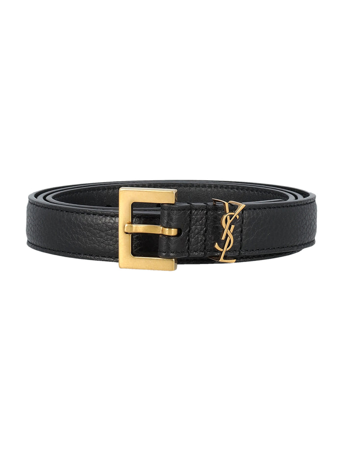 Cassandre Thin Belt Black Calf Leather