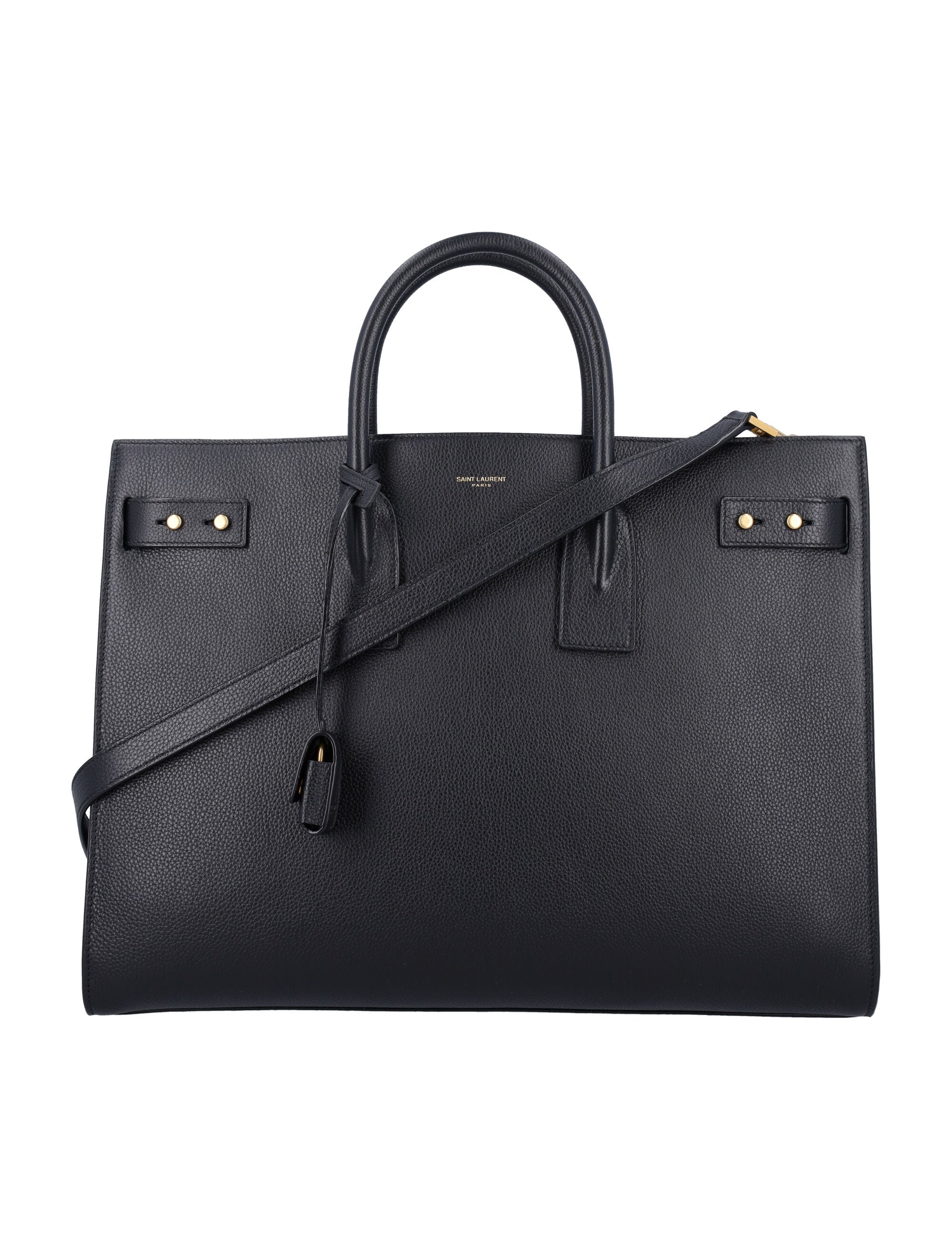 Sac de jour thin large Black Calf Leather Tote