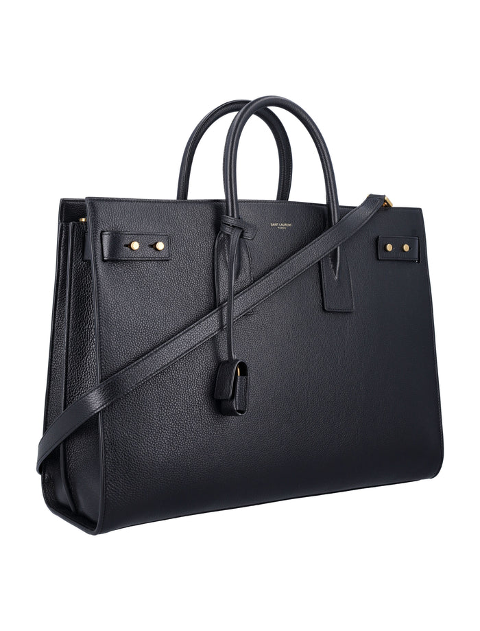Sac de jour thin large Black Calf Leather Tote