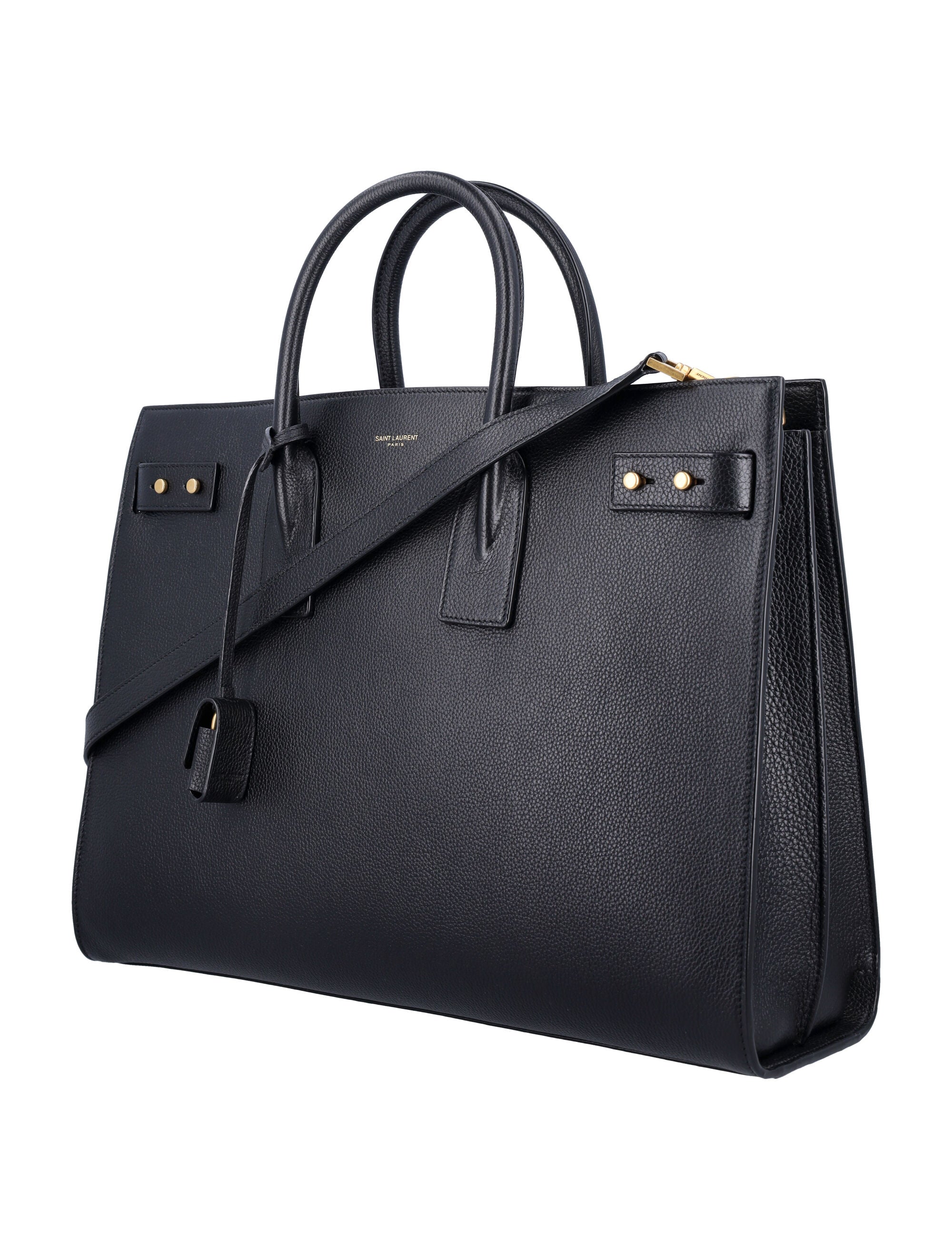 Sac de jour thin large Black Calf Leather Tote