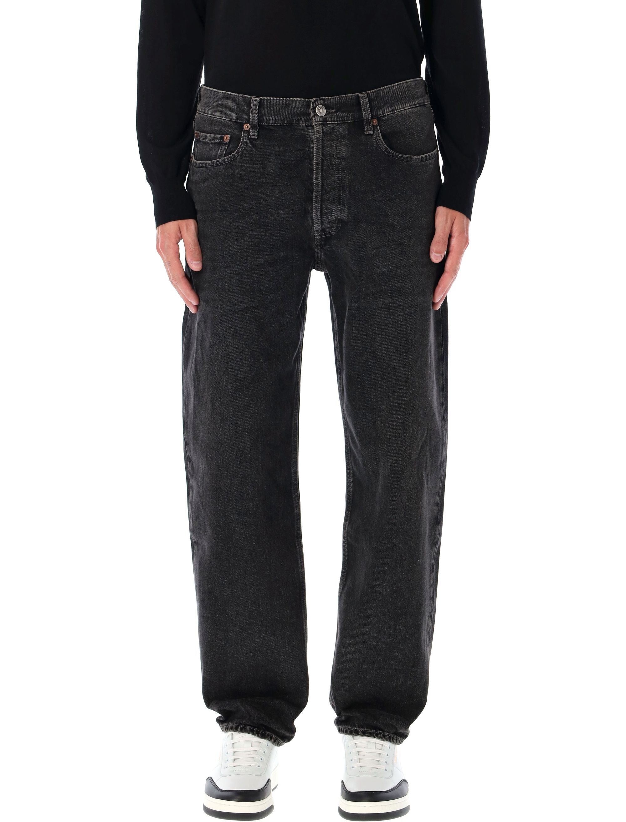 Saint Laurent Mick Straight-Leg Jeans Black Westwood Cotton