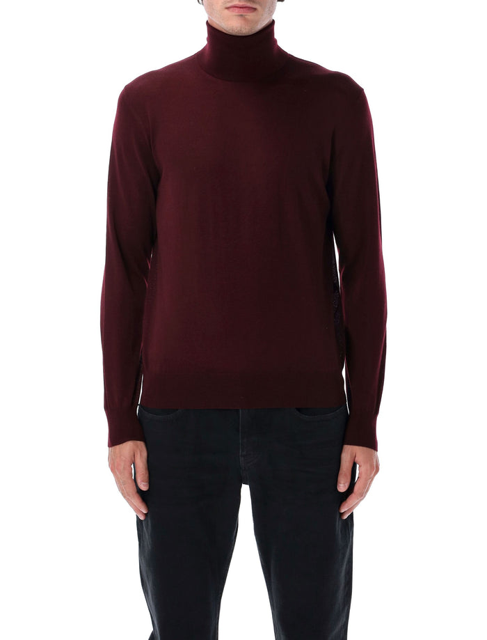 Saint Laurent Fine Wool Turtleneck Sweater Bordeaux