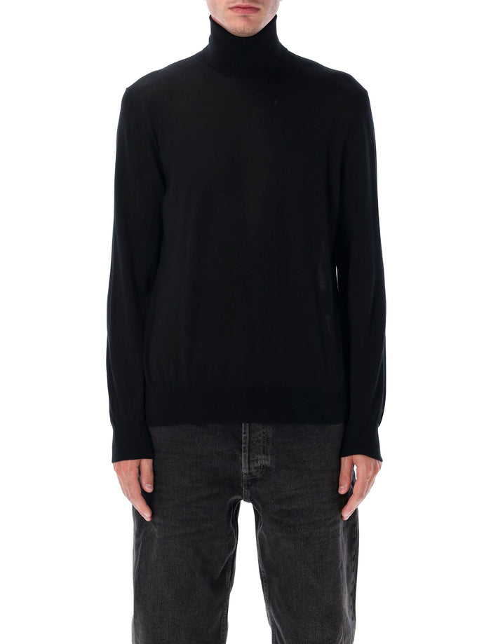 Saint Laurent Fine Wool Turtleneck Sweater Black