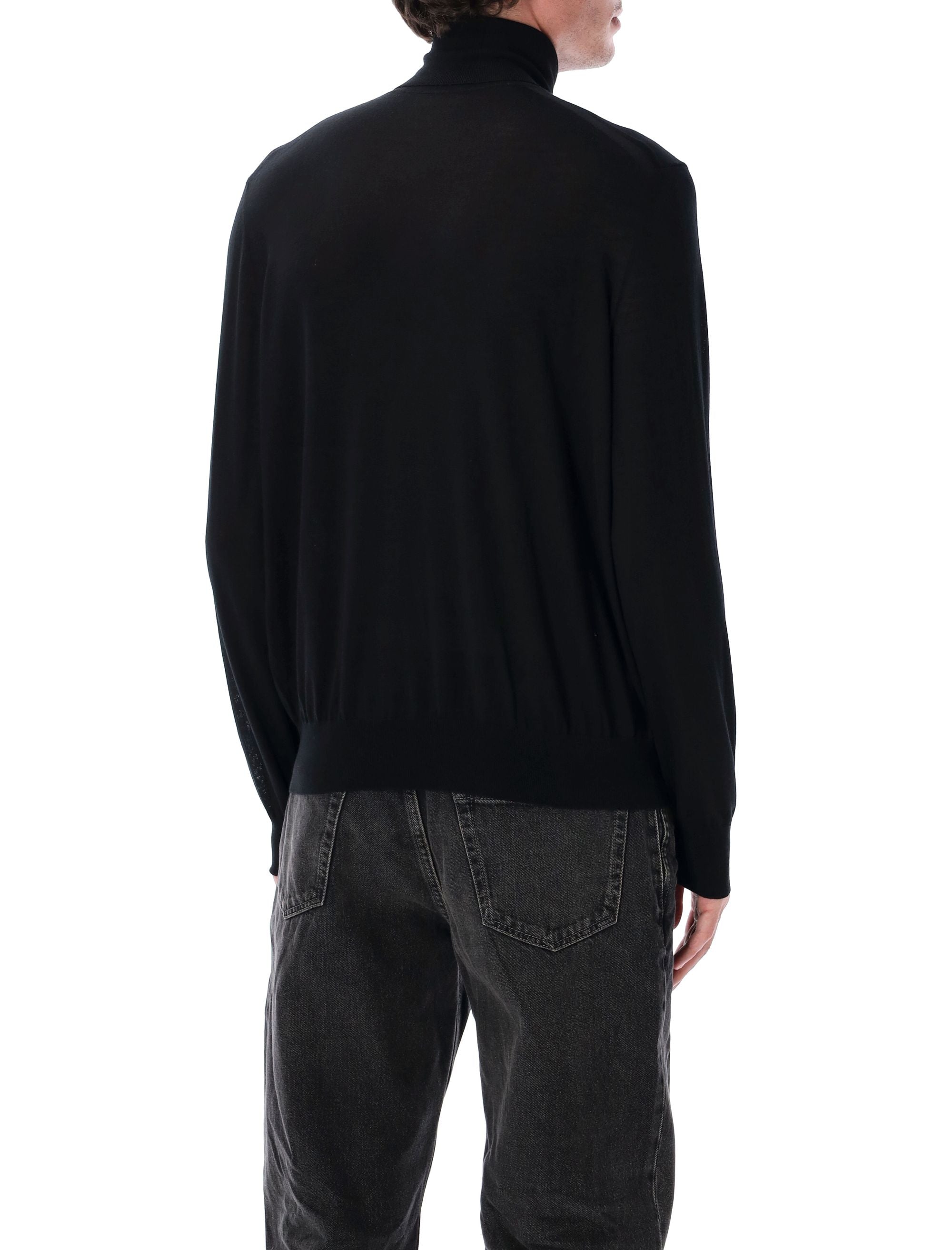 Saint Laurent Fine Wool Turtleneck Sweater Black