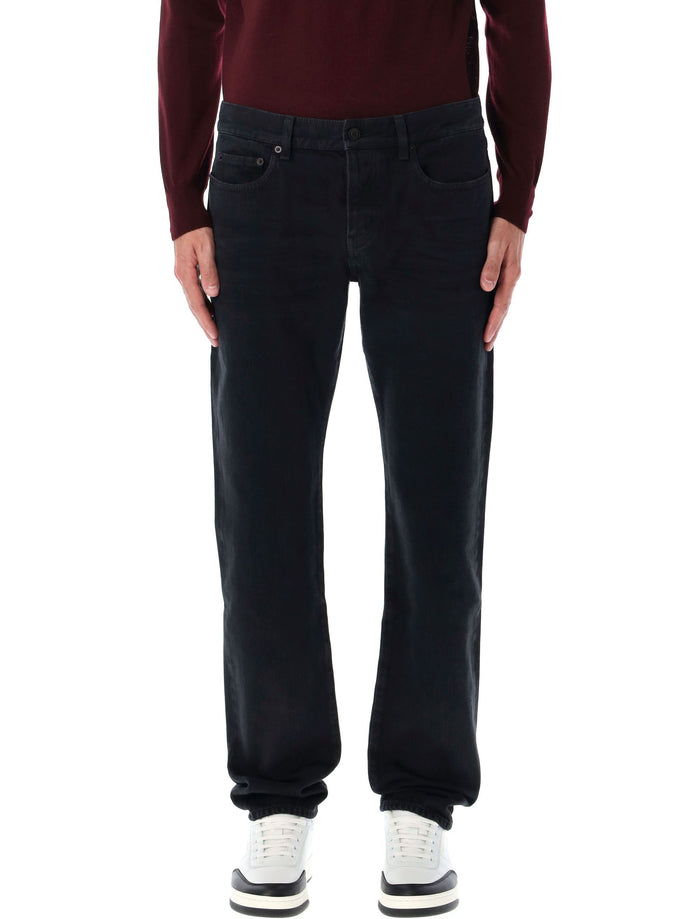 Saint Laurent Low-Rise Slim Jeans Black Carbon Cotton