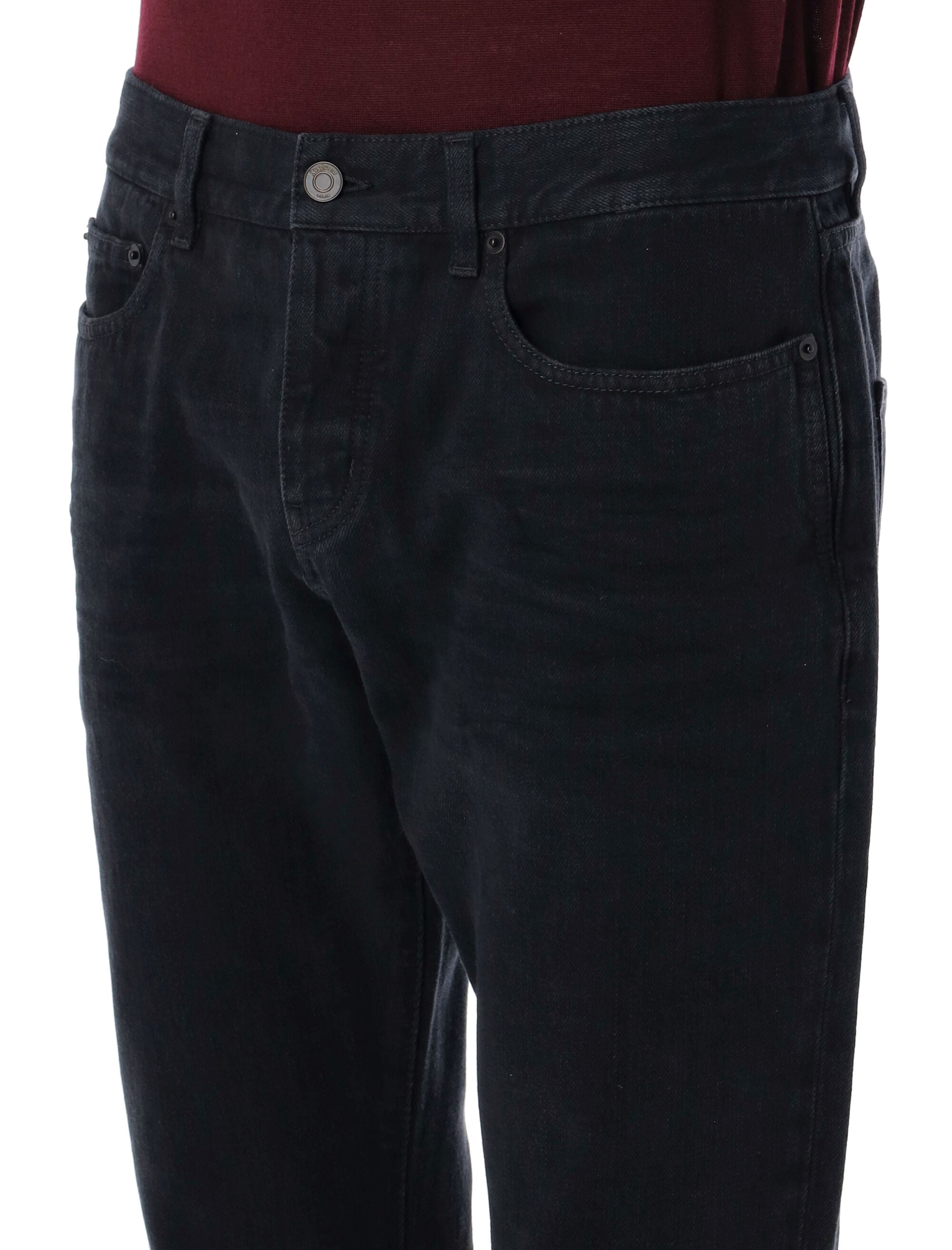 Saint Laurent Low-Rise Slim Jeans Black Carbon Cotton