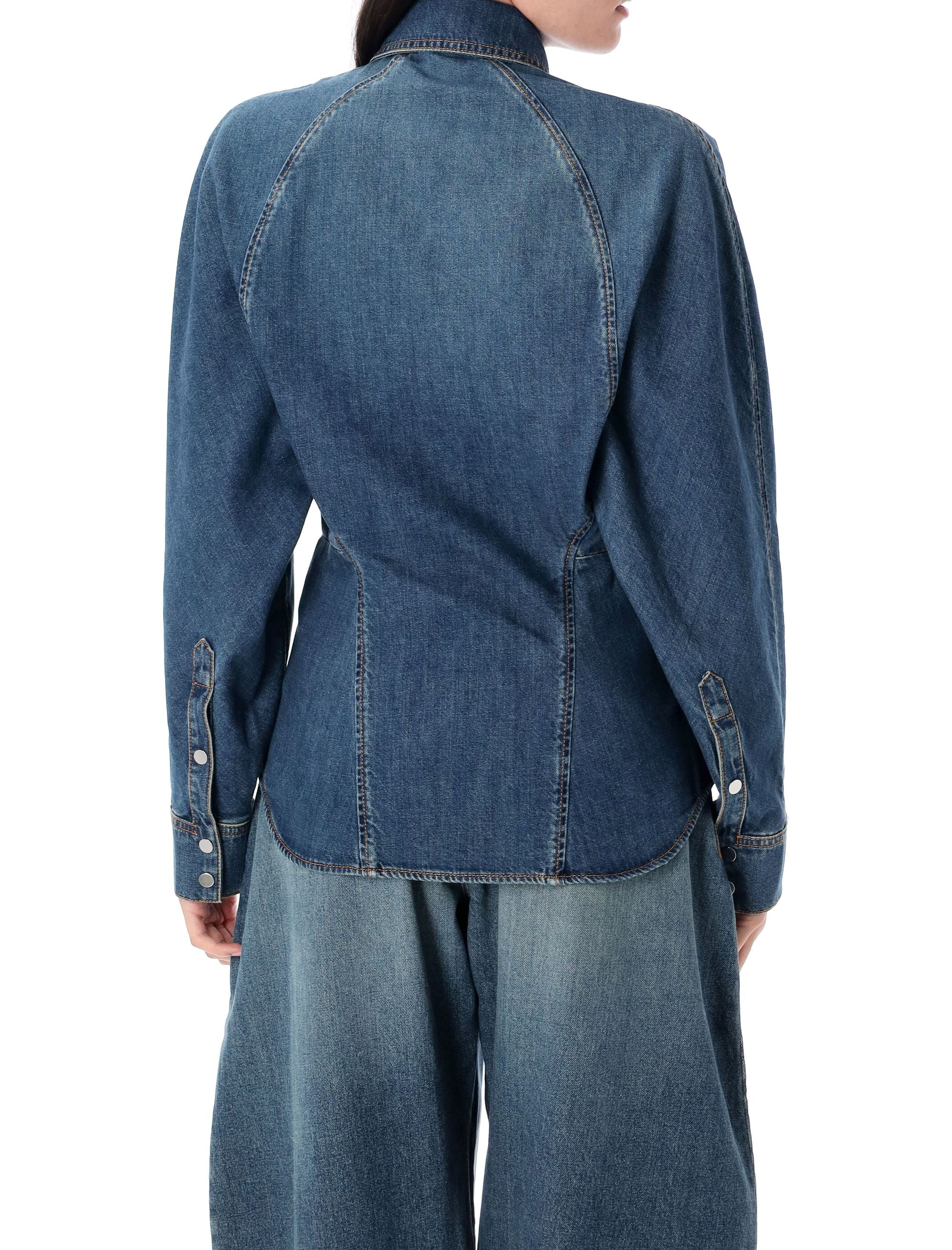 Round denim shirt Blue Mineral Cotton