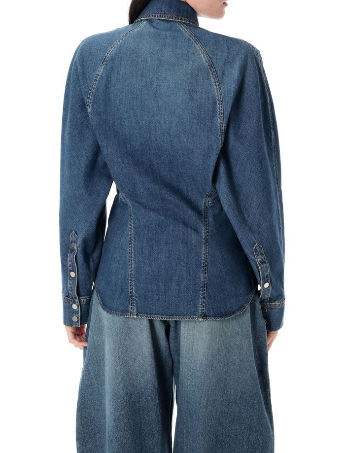 Round denim shirt Blue Mineral Cotton