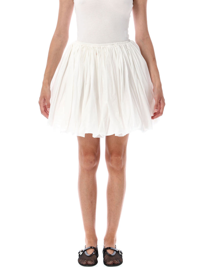 Soft nylon Bubble mini skirt White Polyamide