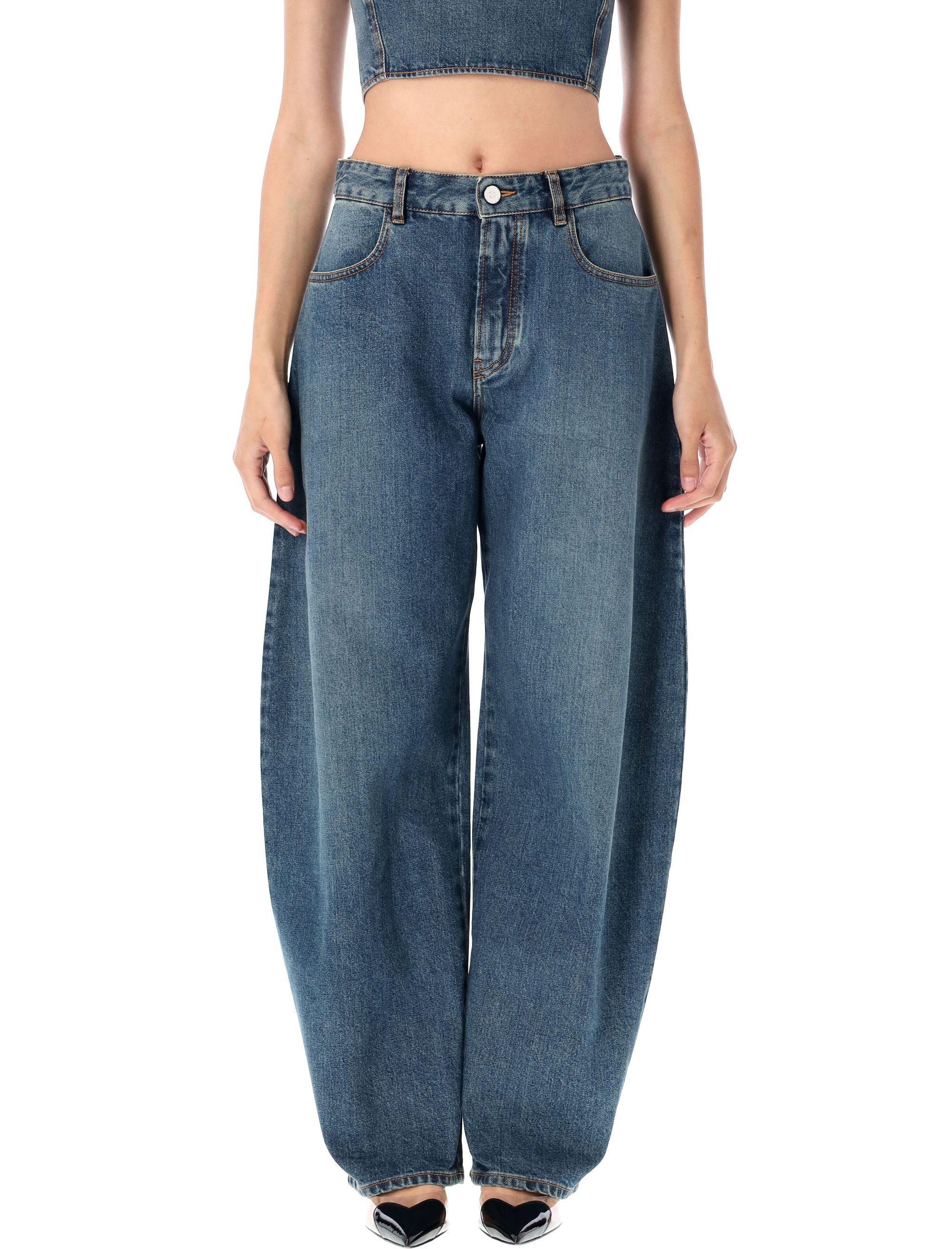 Low waist round jeans Blue Mineral Cotton