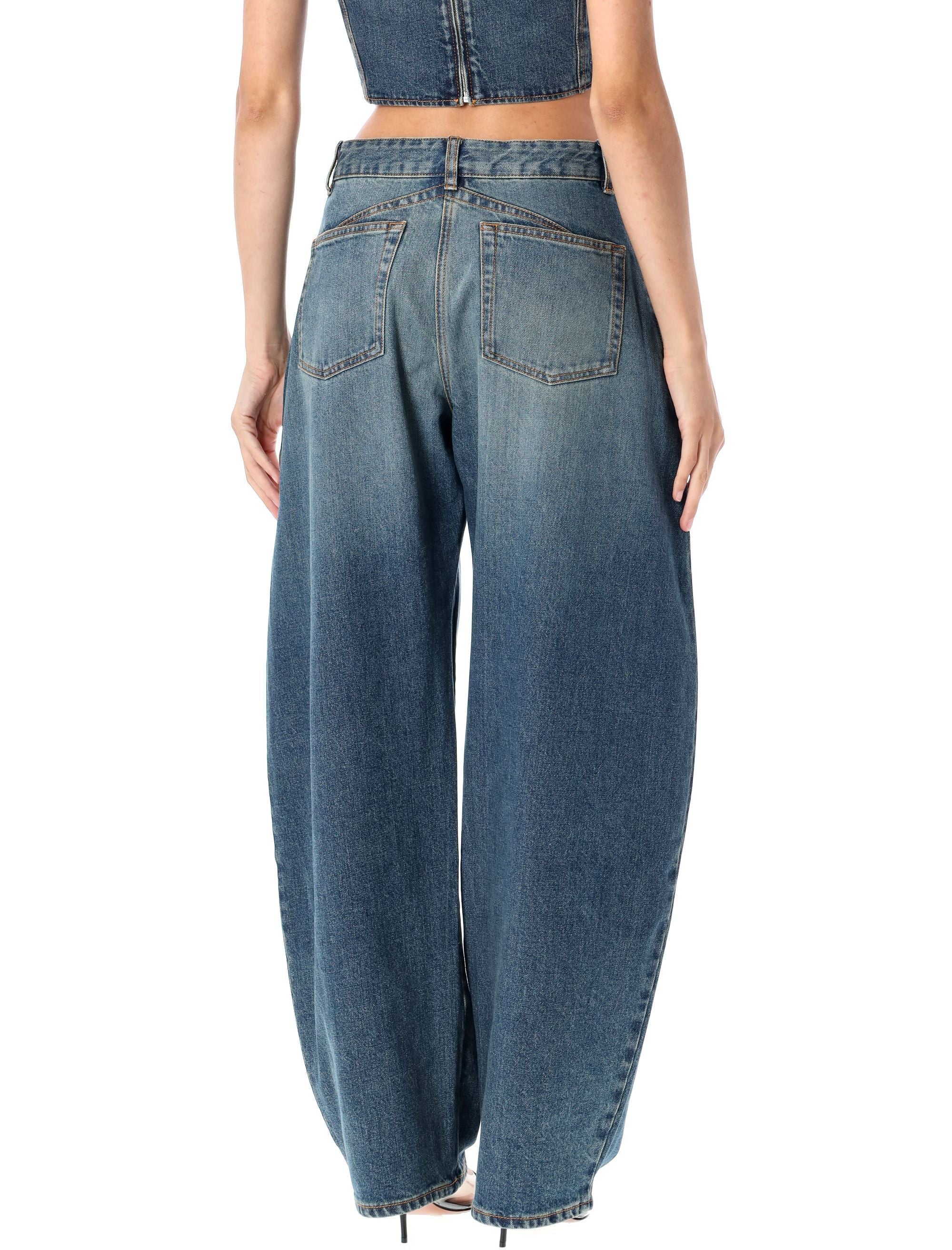 Low waist round jeans Blue Mineral Cotton