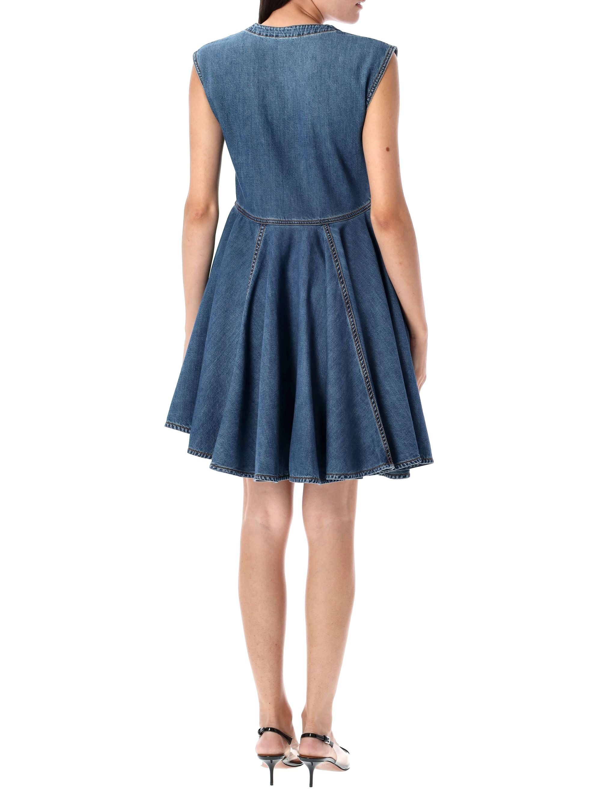 Denim wrap mini dress Blue Mineral Cotton