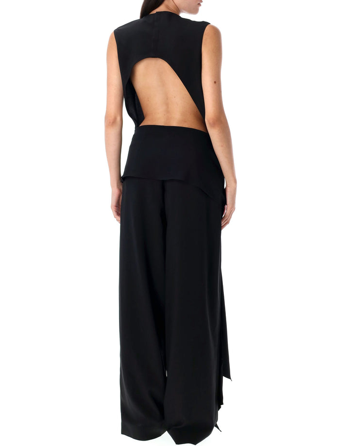 Cady Tie jumpsuit Black Acetate Fiber