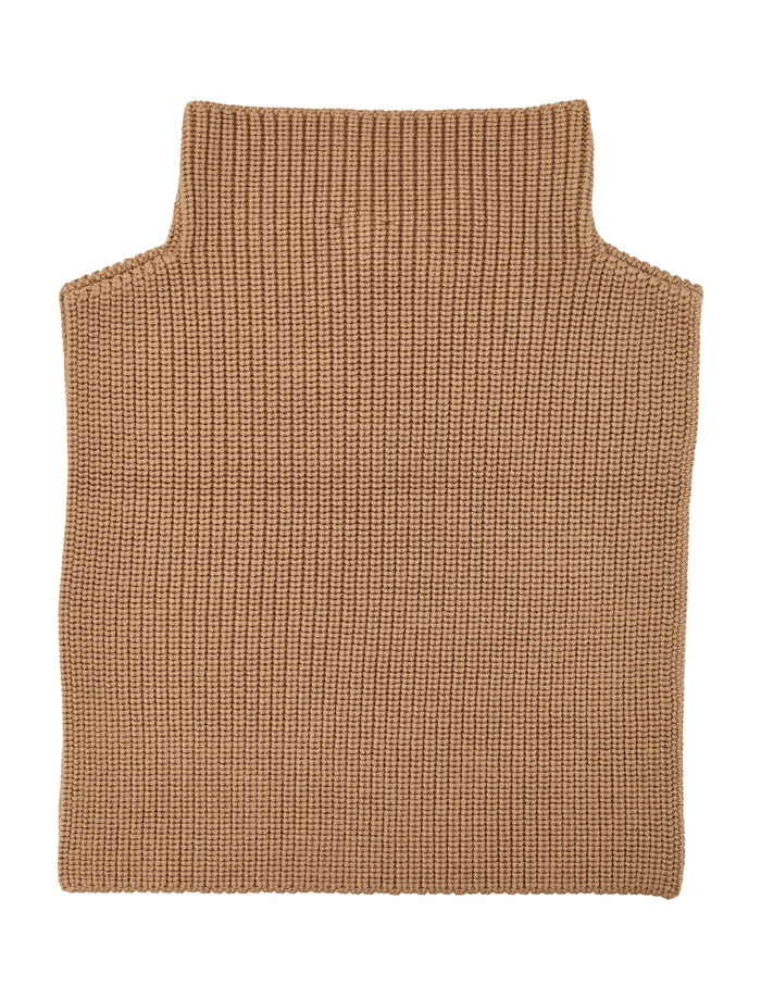 Max Mara Orsola Wool Ribbed Neckwarmer Camel Virgin Scarf