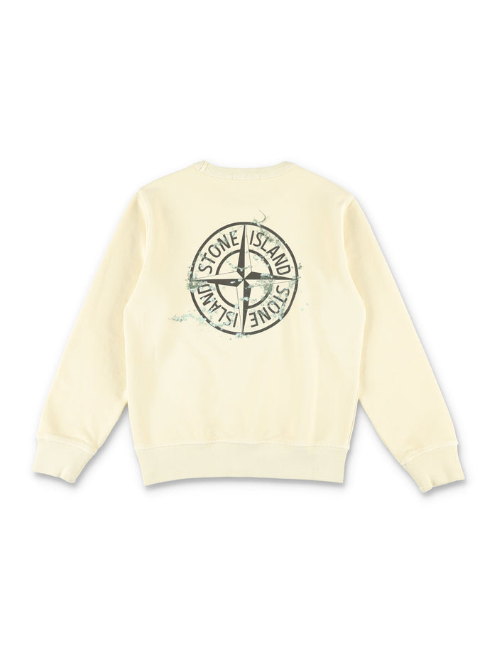 Kid - Logo print sweatshirt Ivory Cotton
