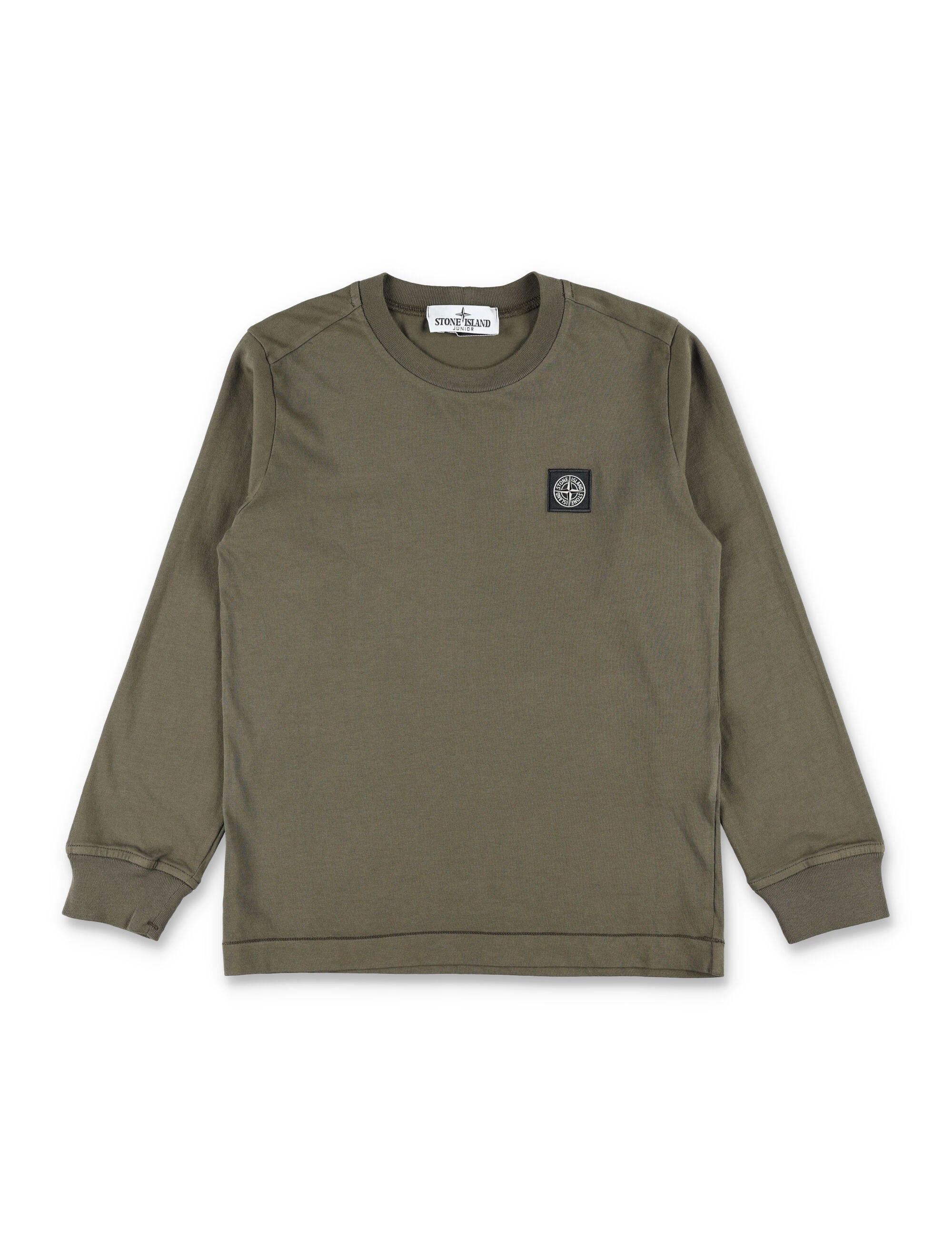 Stone Island Junior Light Cotton Jersey Long-Sleeve T-Shirt Military