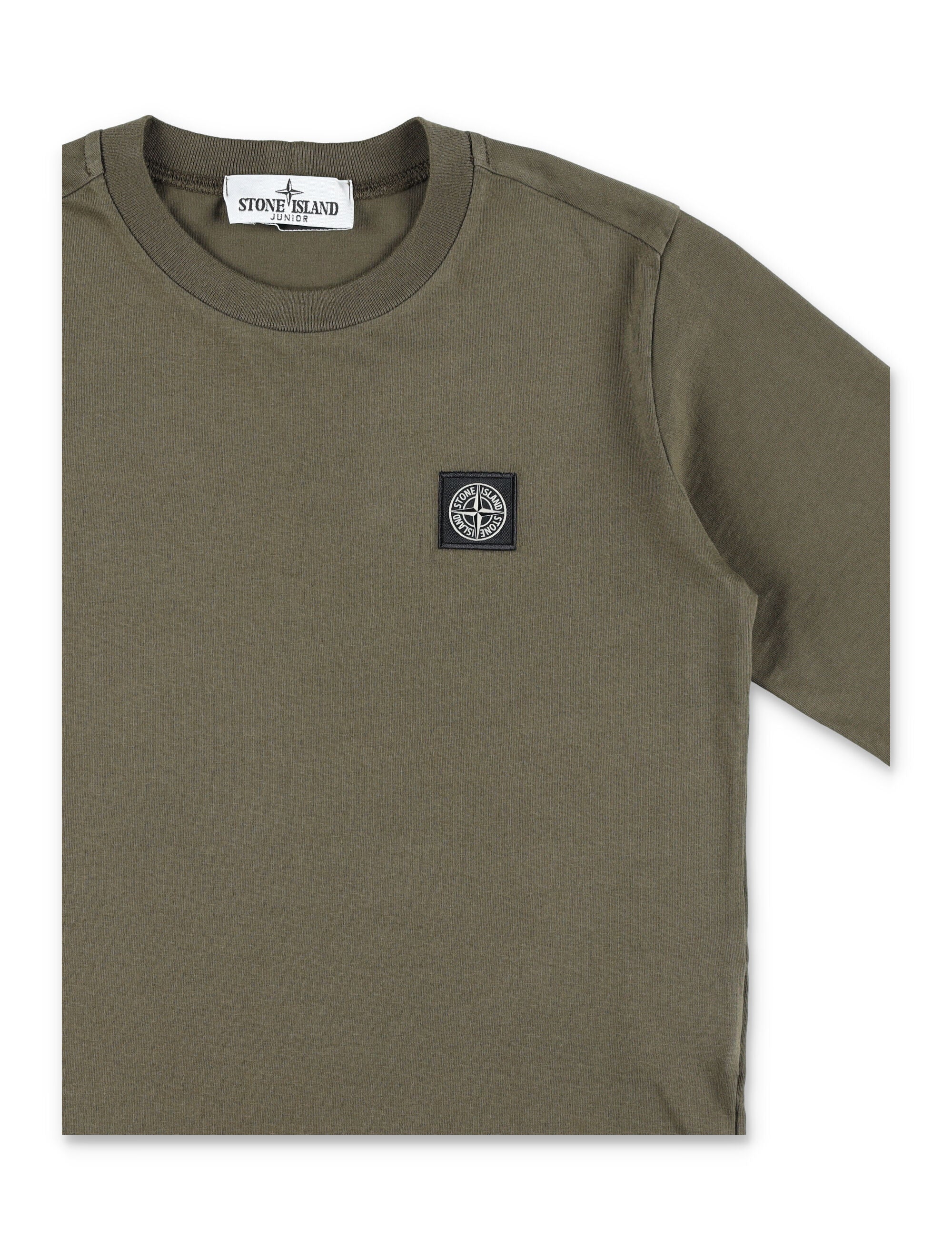 Stone Island Junior Light Cotton Jersey Long-Sleeve T-Shirt Military