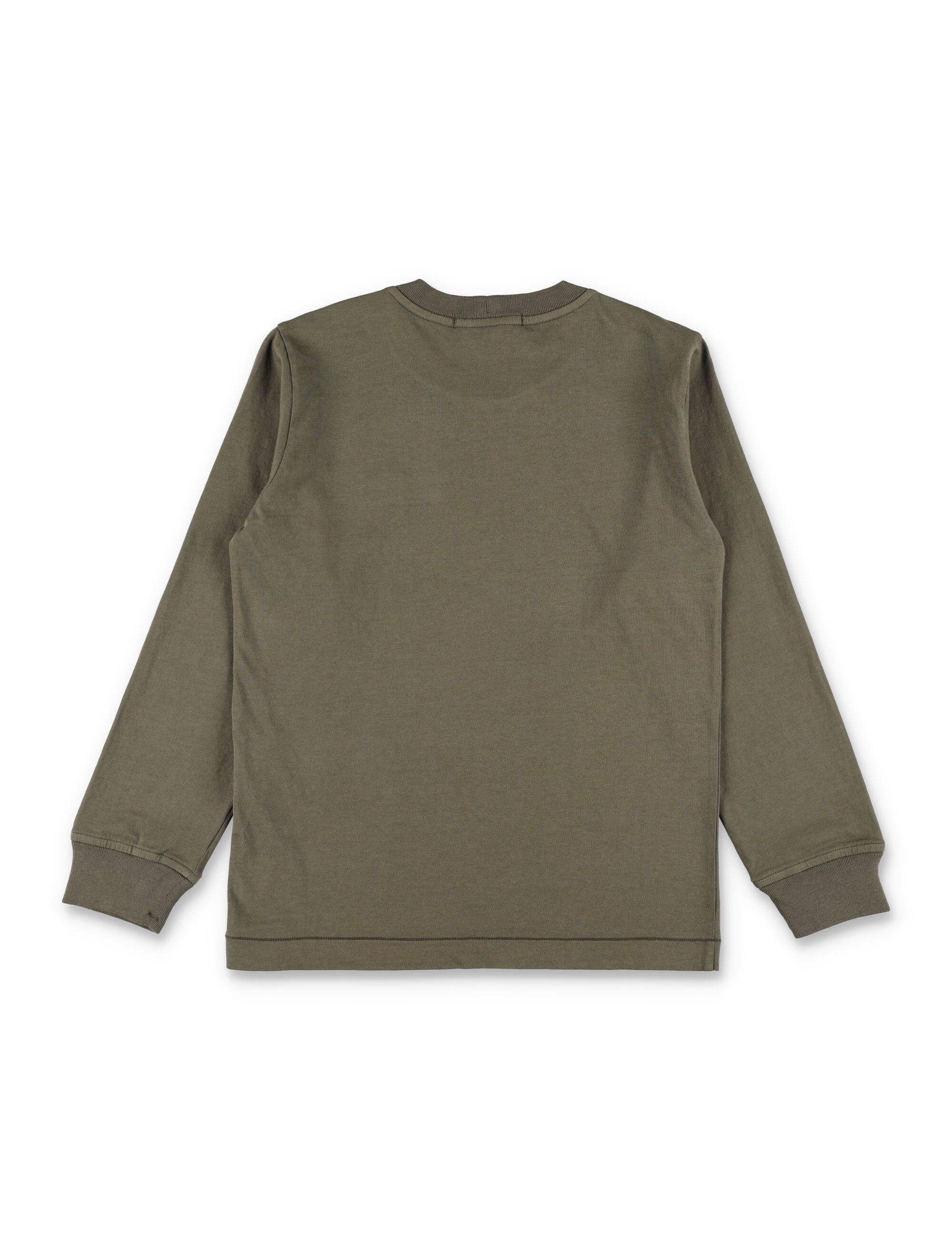 Stone Island Junior Light Cotton Jersey Long-Sleeve T-Shirt Military