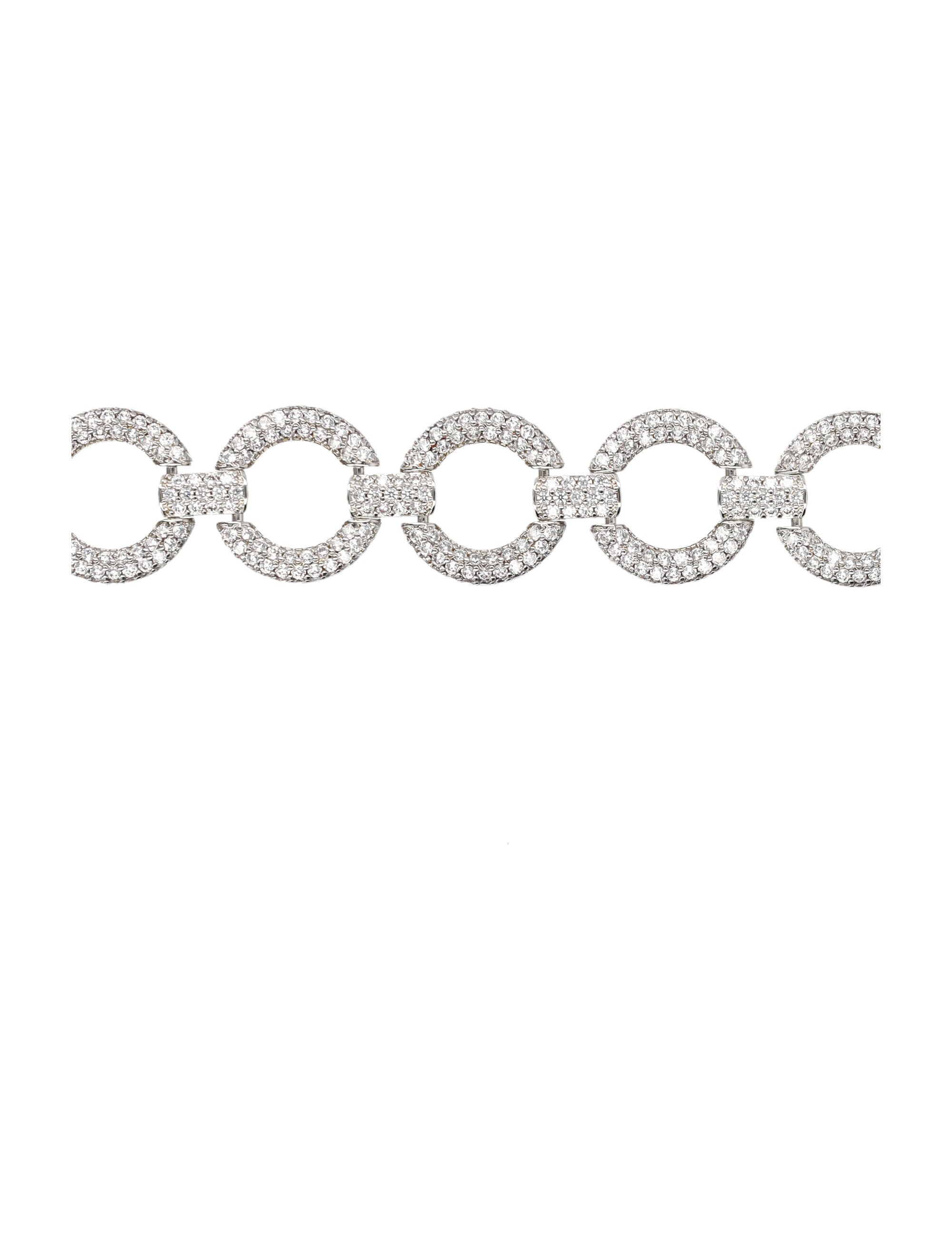 Self-Portrait crystal link choker necklace Silver Copper