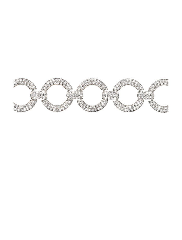 Self-Portrait crystal link choker necklace Silver Copper