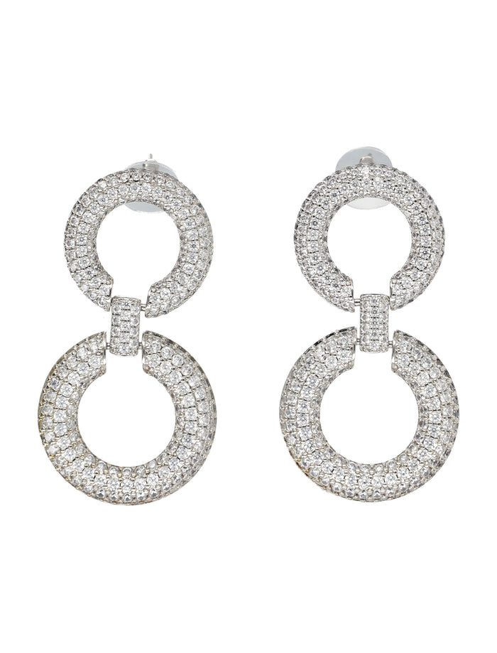 Self-Portrait silver crystal chain link earrings Copper