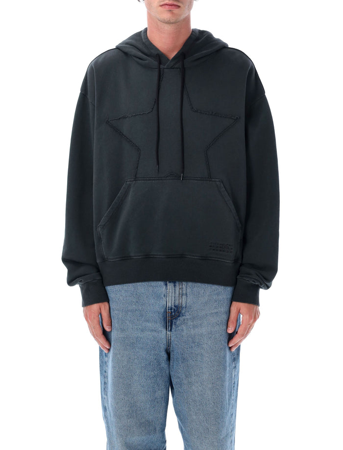 Mm6 Maison Margiela Oversized Star Hoodie Sweatshirt Black Cotton
