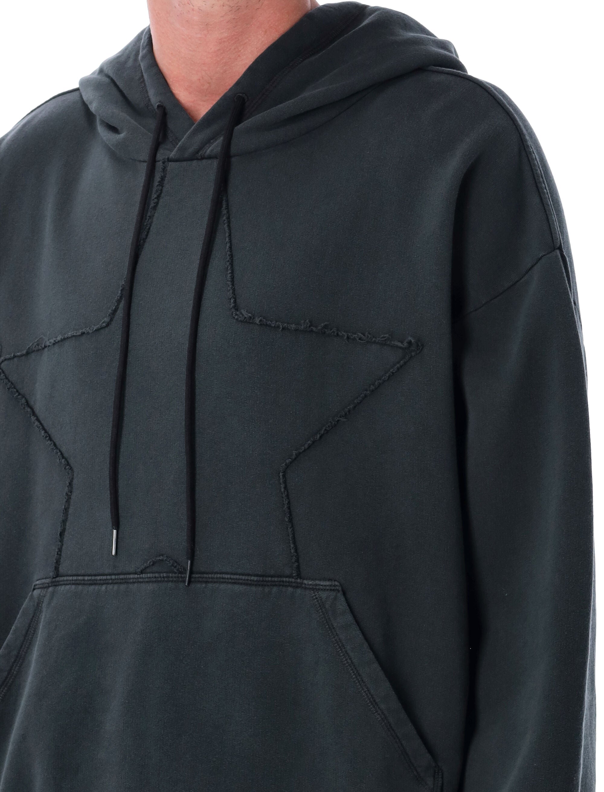 Mm6 Maison Margiela Oversized Star Hoodie Sweatshirt Black Cotton