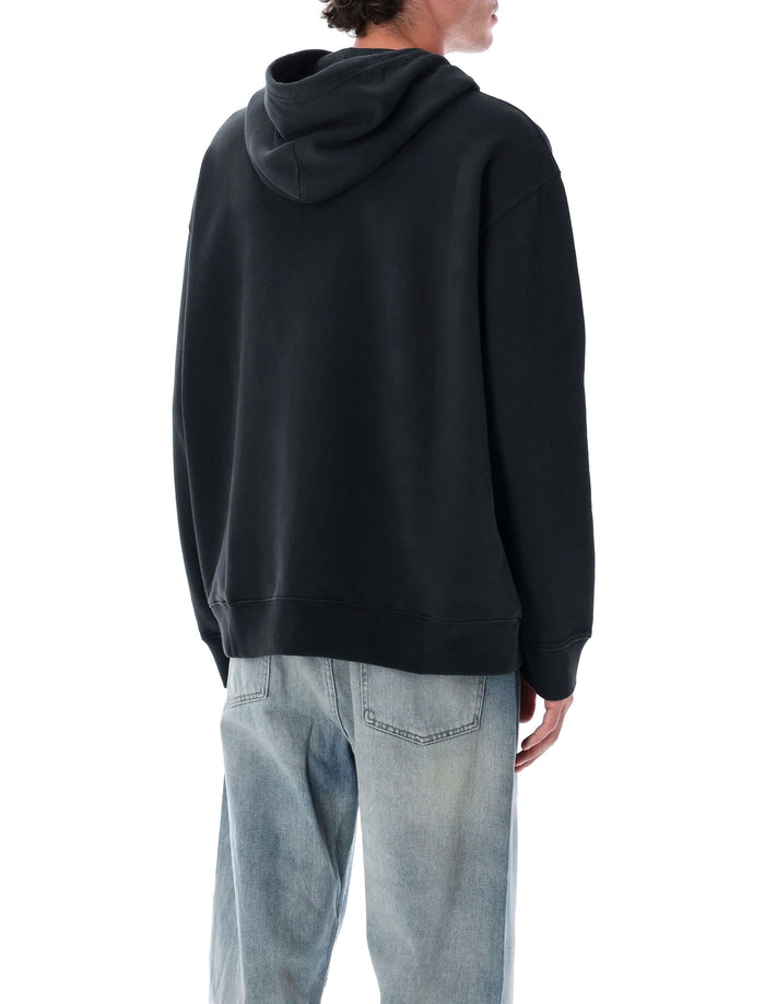 MM6 Cotton Hoodie with Tonal Numeric Logo Black Sweatshirt