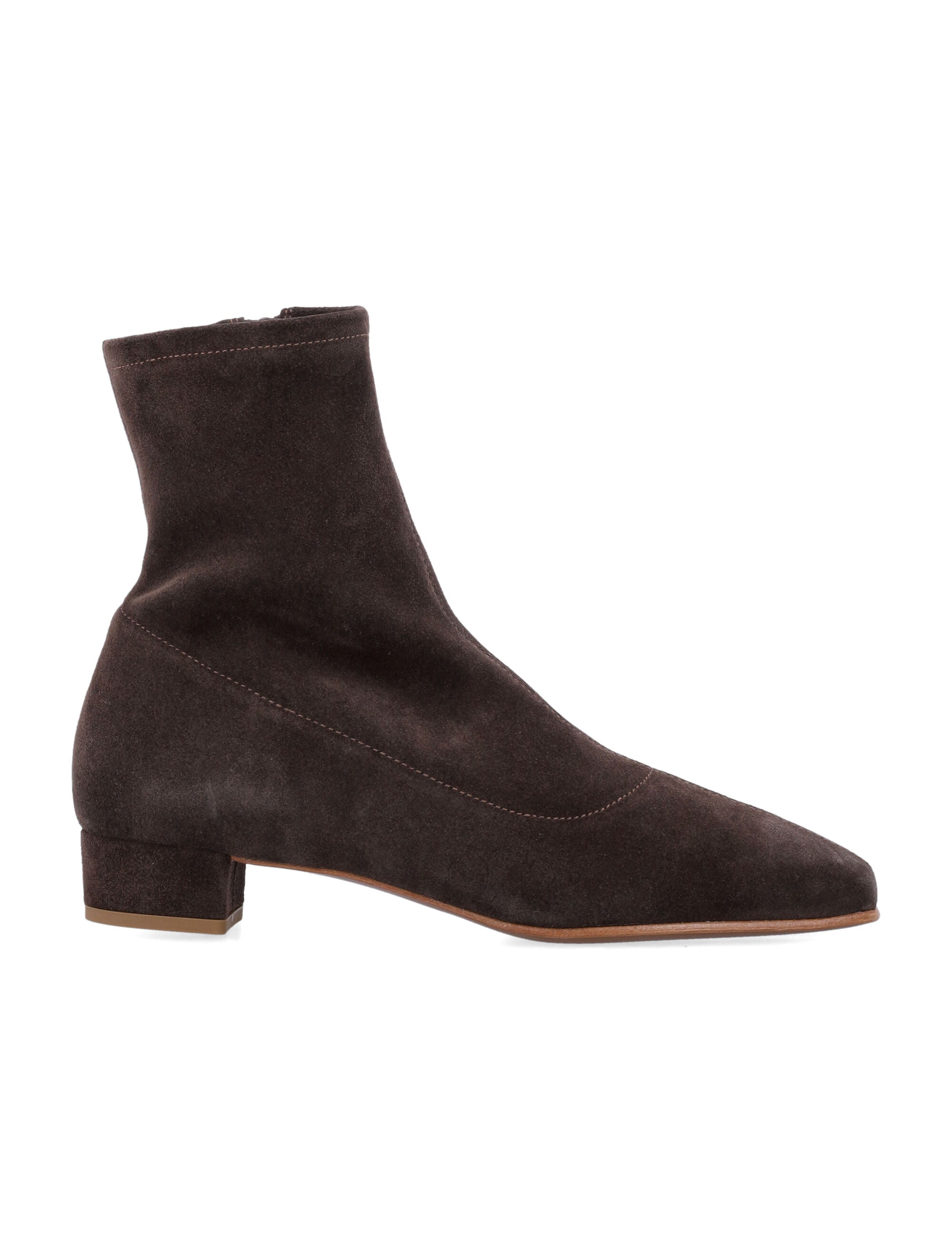 By Far Este Ristretto Brown Suede Ankle Boots Leather