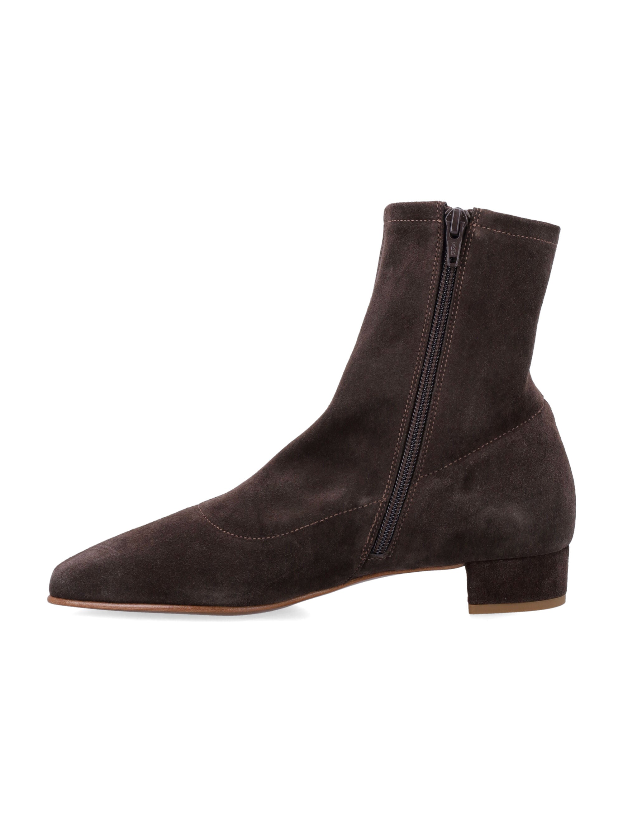 By Far Este Ristretto Brown Suede Ankle Boots Leather