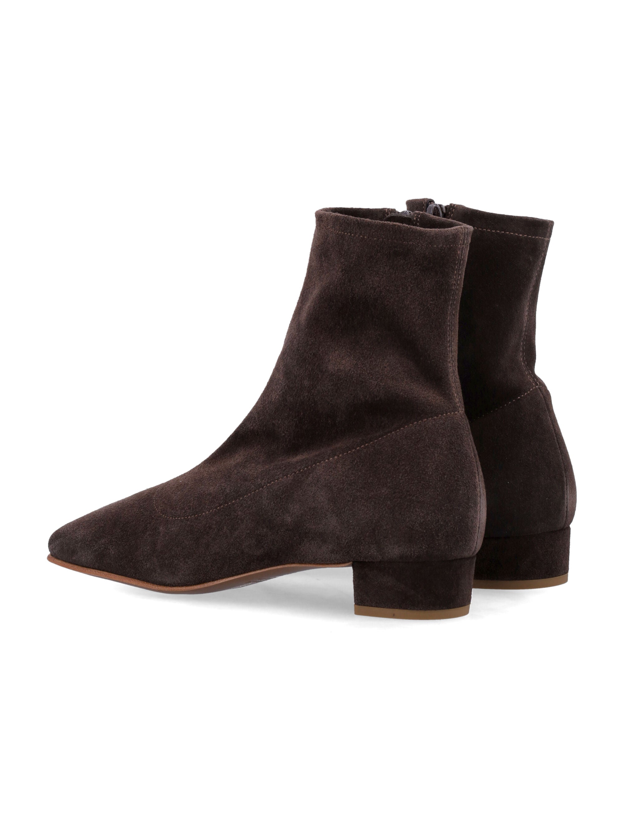 By Far Este Ristretto Brown Suede Ankle Boots Leather
